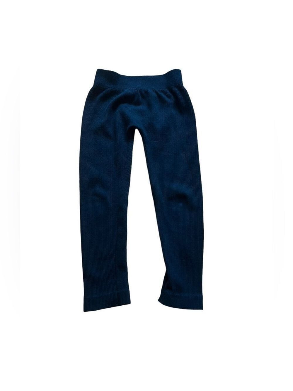 Girls Blue Ribbed Leggings Size 4-6X